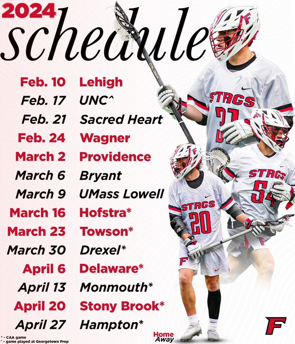 Men 2024 Stag Lacrosse Schedule announced Fairfield Stags Message Board