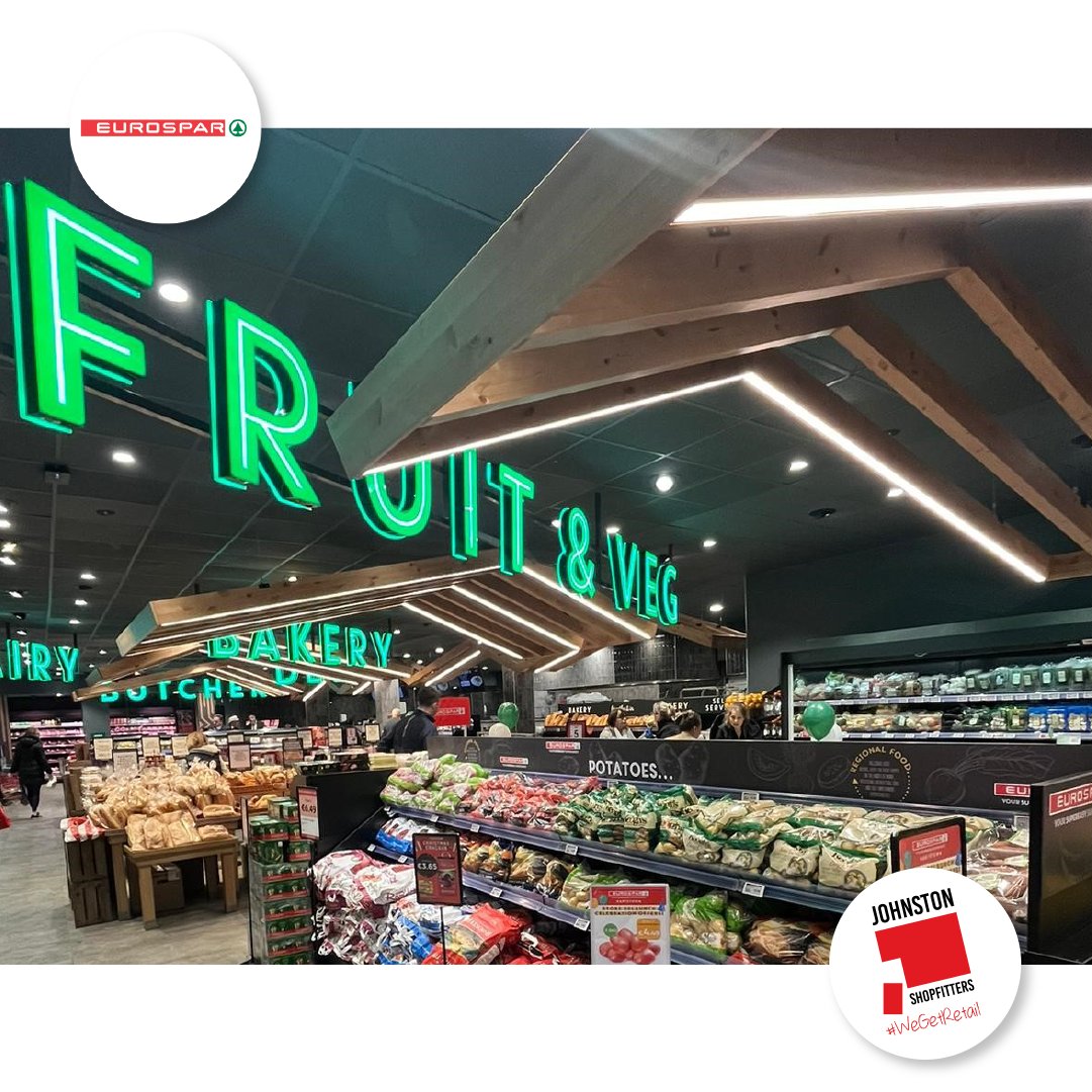 Welcome to the New 2023/24 @BWGFoodservice @EUROSPARIreland Hartstown Dublin 15. Welcome to #JohnstonShopfitters Your One Stop Shopfitters. We are delighted to showcase this magnificent recently fitted local supermarket resulting in a 40% reduced Carbon Footprint #ThisISRetail