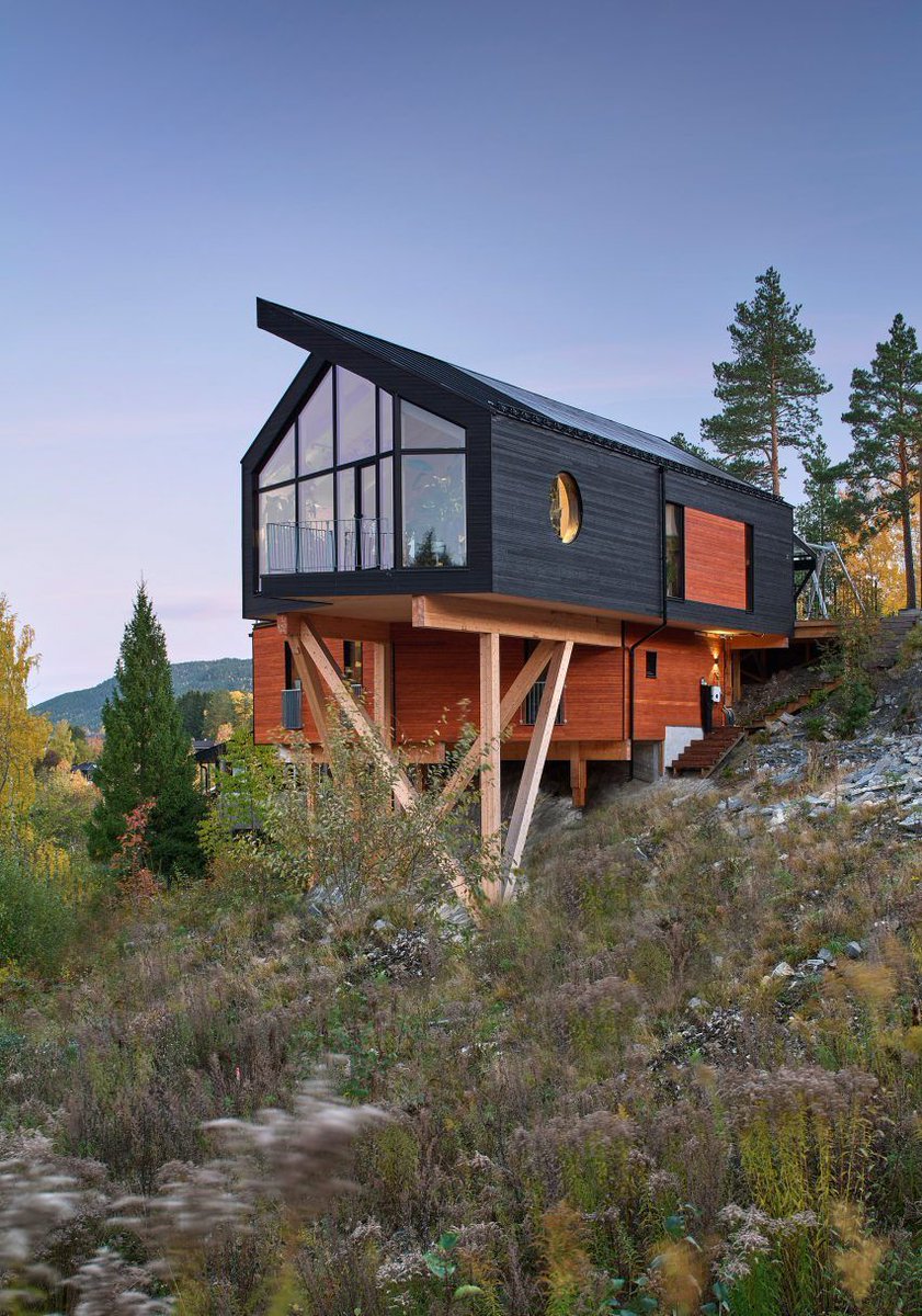 NWArchitect's tweet photo. Snøhetta perches "floating treehouse" on Norwegian hillside https://t.co/pqfTuw37uP #architect #design #architecture https://t.co/flOOIFGjPi