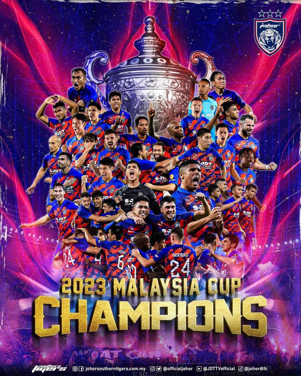 Congratulations Johor Darul Ta'zim FC — 2023 Malaysia Cup Winners!

#DoubleQuadruple 
#PialaMalaysia2023
#DecadeofDominance
#WhatCanYouDo
#TheTMJEffect
#JDTFamily