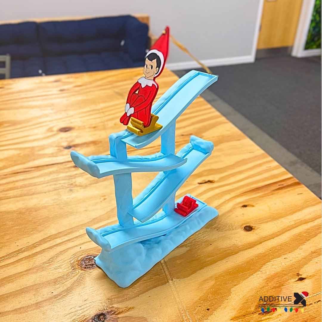 Our 3D Elf is having some Friday fun on our 3D-printed snowy slide!

Don't let time slide away, order from us today!

Slide, Elf and Sleighs all printed on the Bambu Lab P1P.

 #christmastime #FridayFun  #ElfOnTheShelf  #3dprinted  #bambulab