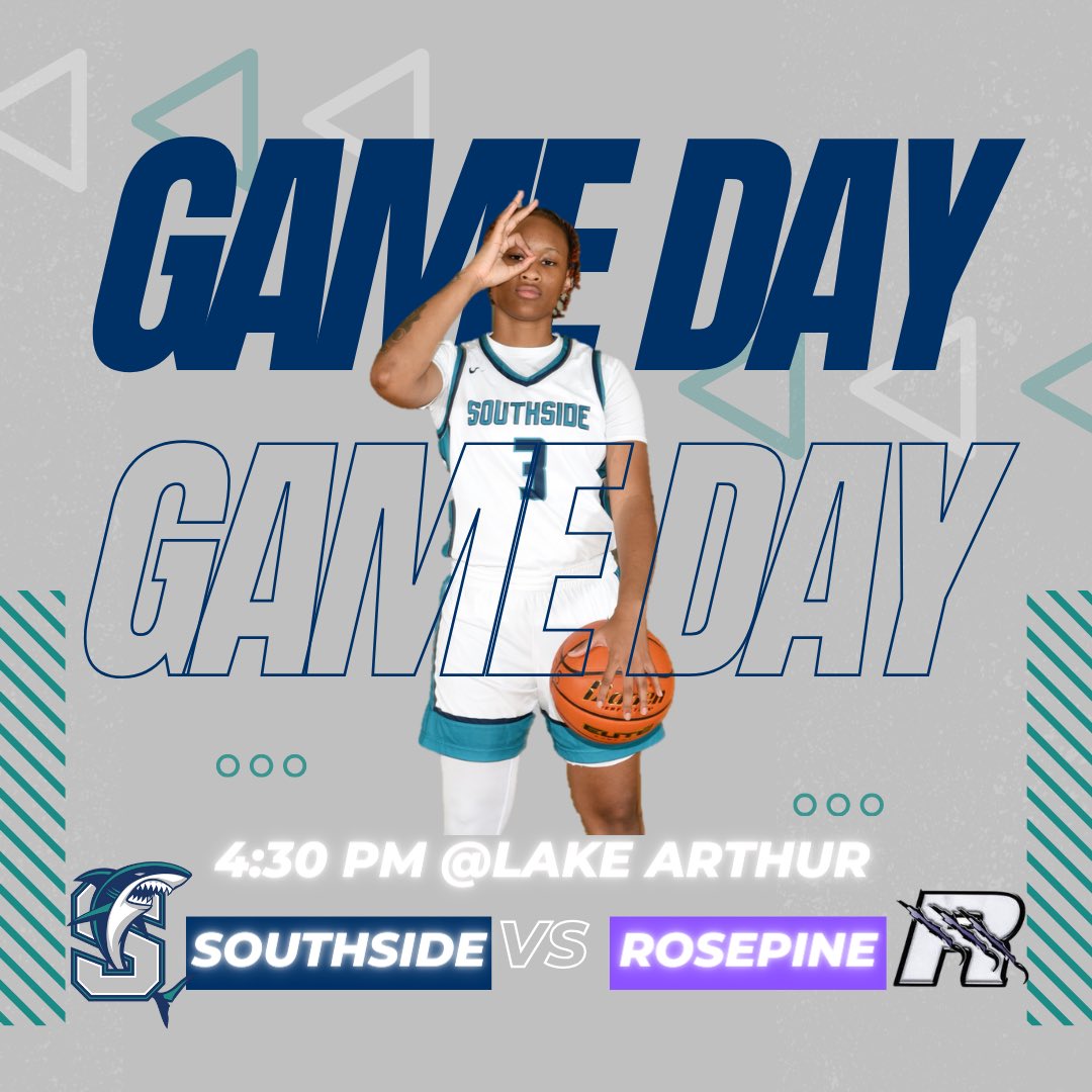 SouthsideGBB's tweet photo. Game Day!!!! Southside Vs. Rosepine at 4:30 pm at the Lake Arthur Tournament! #FearTheFin #GeauxSharks @LgrBasketball @LSL_Sportsline @PGHLouisiana @MikeCoppage1 @OTBSports_ @LATigers_ https://t.co/fPtgZlssii