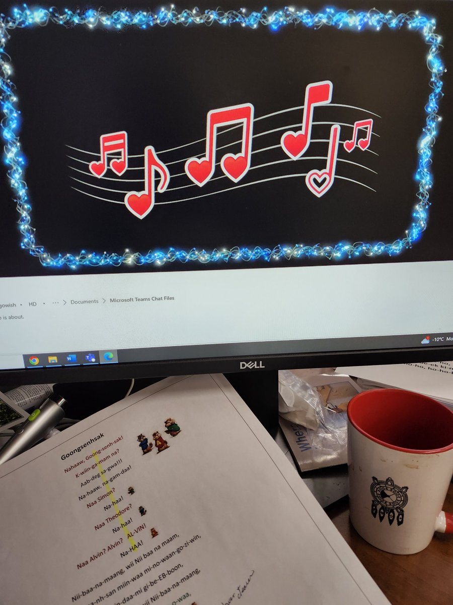 Goongsenhsak/chipmunks
giizhiitaamgat/all done.
Miigwech to our WBE teacher who requested and WAK staff member who does the rest after I translate and record according to how we speak, then he puts it all together in a video. <a href="/SandraPeltier2/">Waasko Nanggookwe/Sandra Peltier</a> <a href="/WikyBoardEd/">The Wiikwemkoong Board of Education</a>