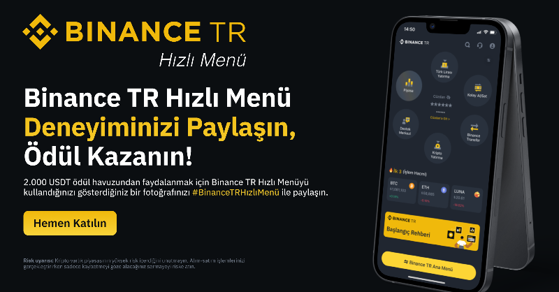 BinanceTR's tweet photo. #Binance TR Hızlı Menü'yü denediniz mi?

Deneyin, 2.000$ ödül havuzunu paylaşan 20 kişiden biri olun.

🔸Takip edin+ RT’leyin.
🔸Binance TR Hızlı Menü'yü kullandığınızı gösterdiğiniz bir fotoğrafınızı #BinanceTRHızlıMenü ile paylaşın.[Ekran görüntüsü olmasın]
🔸 Formu doldurun.⬇️