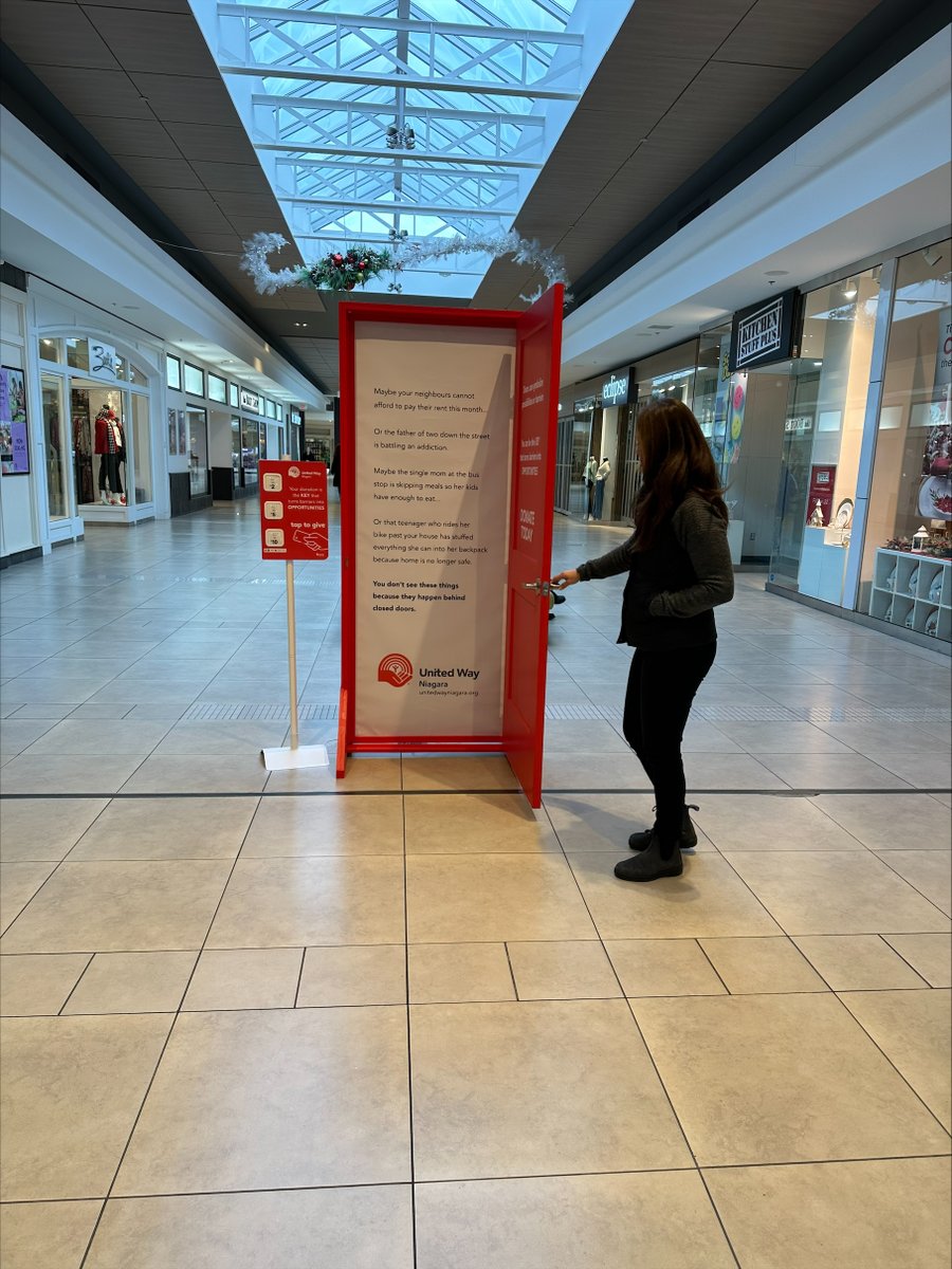 Starting today, you can find the United Way Niagara Red Door and Tap to Donate at <a href="/thepencentre/">thepencentre</a> in St. Catharines! Stop by and make a donation, or share a photo on your social media to help spread the #BehindClosedDoors message! #LocalImpact
