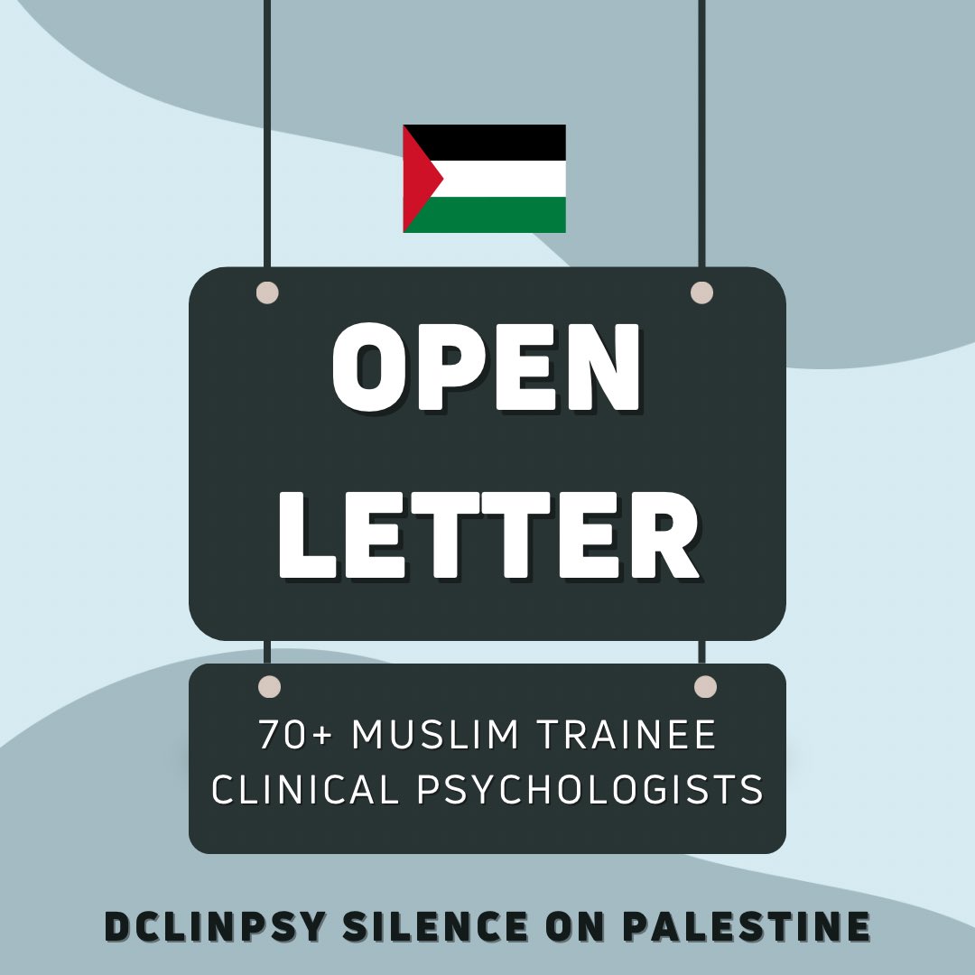 MuslimsDclinPsy's tweet photo. Almost 2 weeks ago, we wrote an open letter to all #Dclinpsy courses regarding the silence on 🇵🇸

We emailed every single course &amp; have only received one response thus far. This silence in response in of itself exemplifies the issues mentioned below ⬇️ https://t.co/mrBoyu9THI
