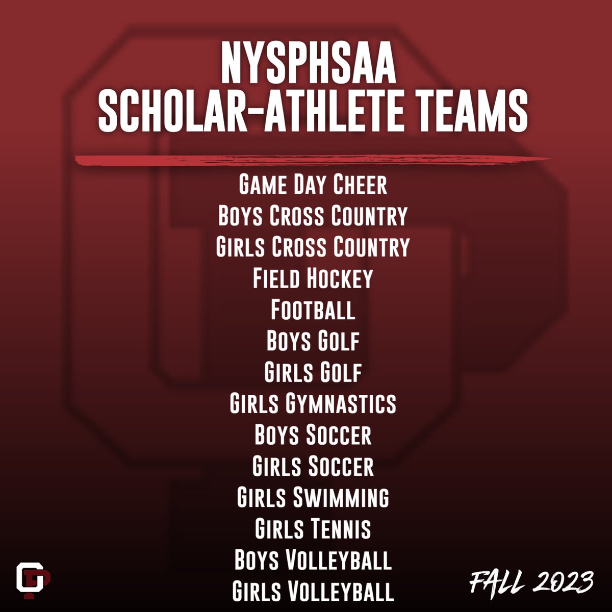 Congratulations to all of our Fall NYSPHSAA Scholar-Athlete teams.  Thank you for all of your hard work! 🤩 
<a href="/OPSchools/">Orchard Park CSD</a>