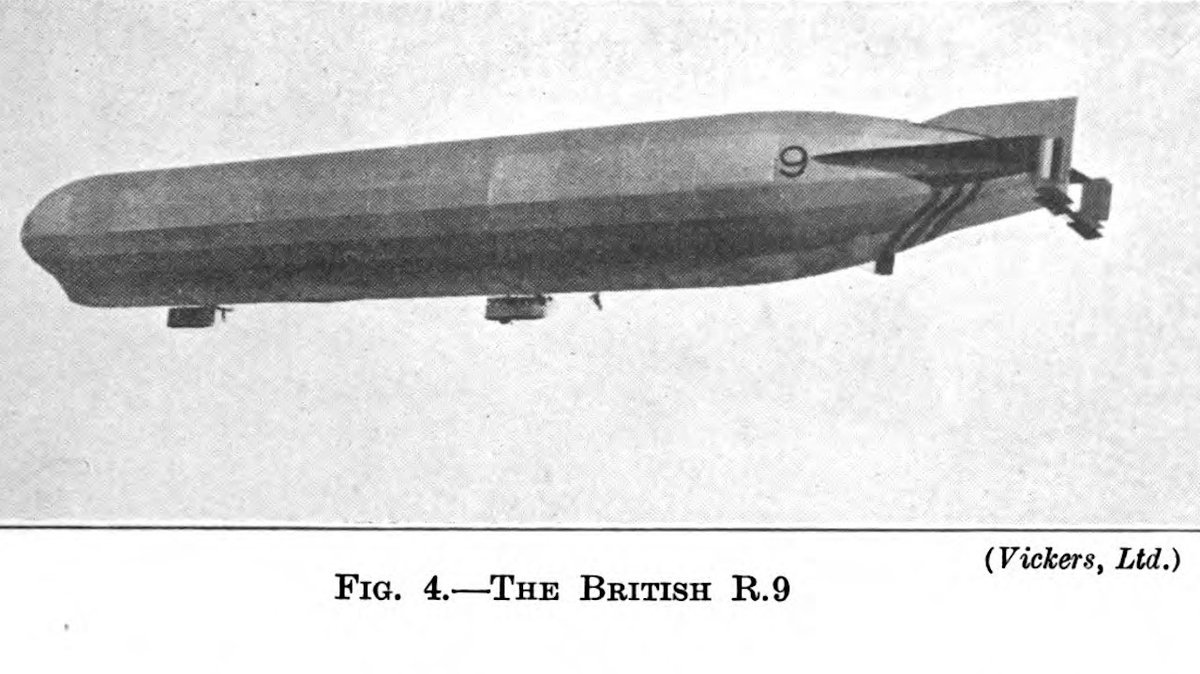 British airship R9. Picture published 1925 (HathiTrust)