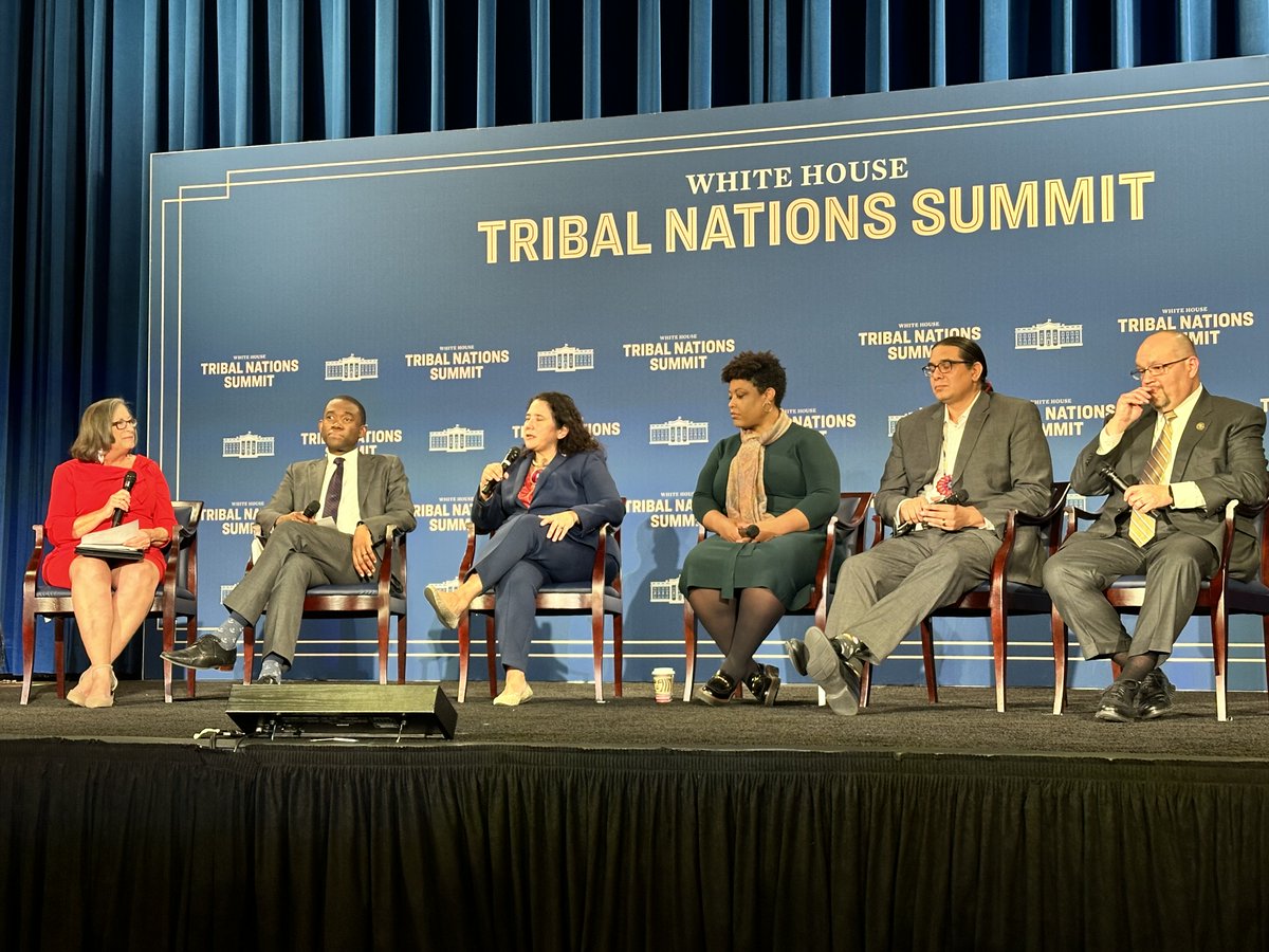 SBAIsabel's tweet image. This week, I joined @USTreasury Treasurer Lyn Malerba, @TreasuryDepSec, @ShalandaYoung46, @Interior’s Wizipan Garriot, and @LtGovCAnoatubby at the @WhiteHouse Tribal Nations Summit, where @POTUS signed an executive order to streamline federal funding for Tribal Nations.