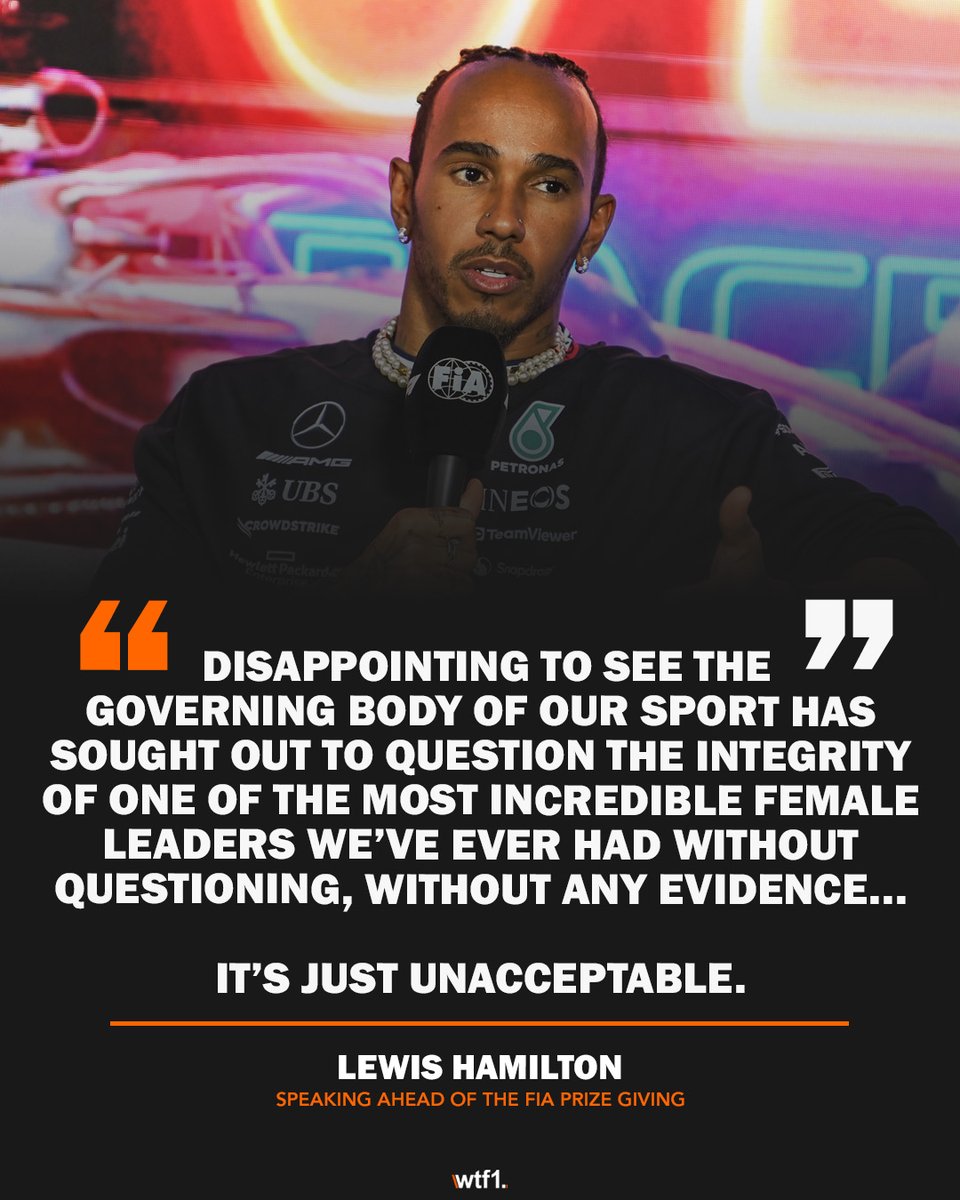 Lewis Hamilton has criticised the FIA for questioning Susie Wolff's integrity 👇