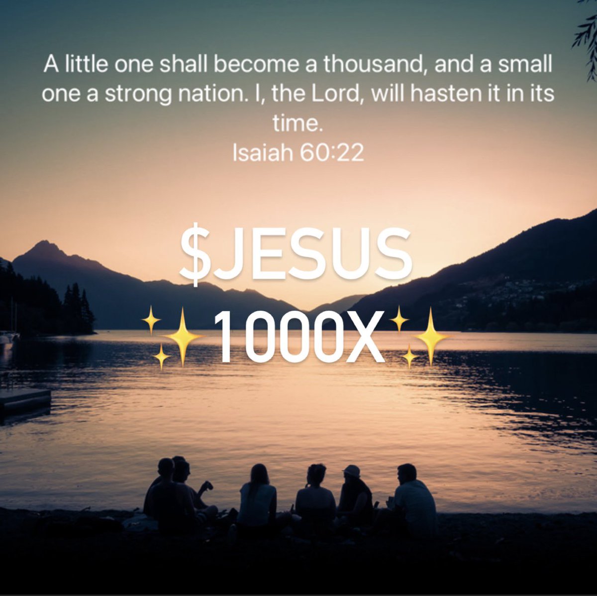 🤩 God just sent me a prophecy, 'shall become a thousand.' This will happen for the glory of God and the whole world will hear from the son of God $JESUS. ✨He is king of kings🙏🏼 Get ready because it will be biblical 1000X #Jesusistheanswer @jesustokens @0xmakerlee  @amtvmedia