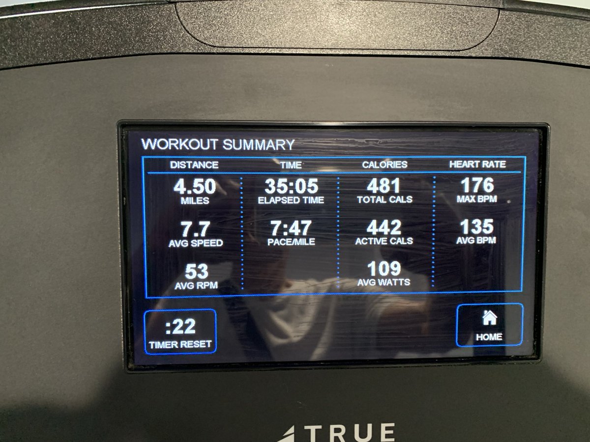 BobArtDangelo's tweet photo. Workout summary this Friday morning. On the elliptical. ⁦@JReinerMD⁩ https://t.co/MwJidbTbWL