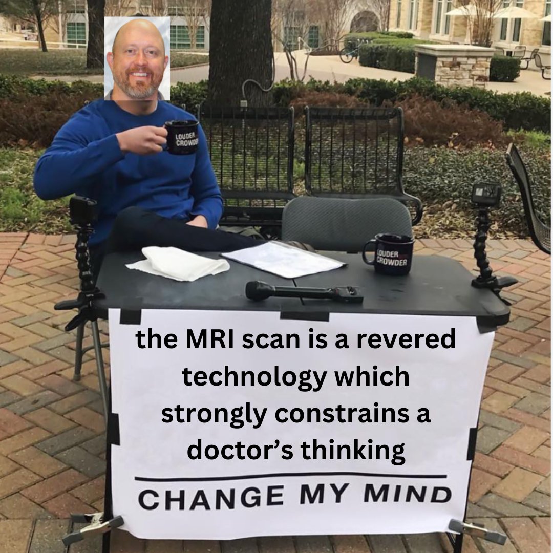 A quote from Jerome Groopman's book "How Doctors Think." From seeing patient after patient who's MRI showed ____ (fill in your pathoanatomical label here) - I believe it... what say you? #changemymind #mri #jasonwardpt #McKenzieMDT
