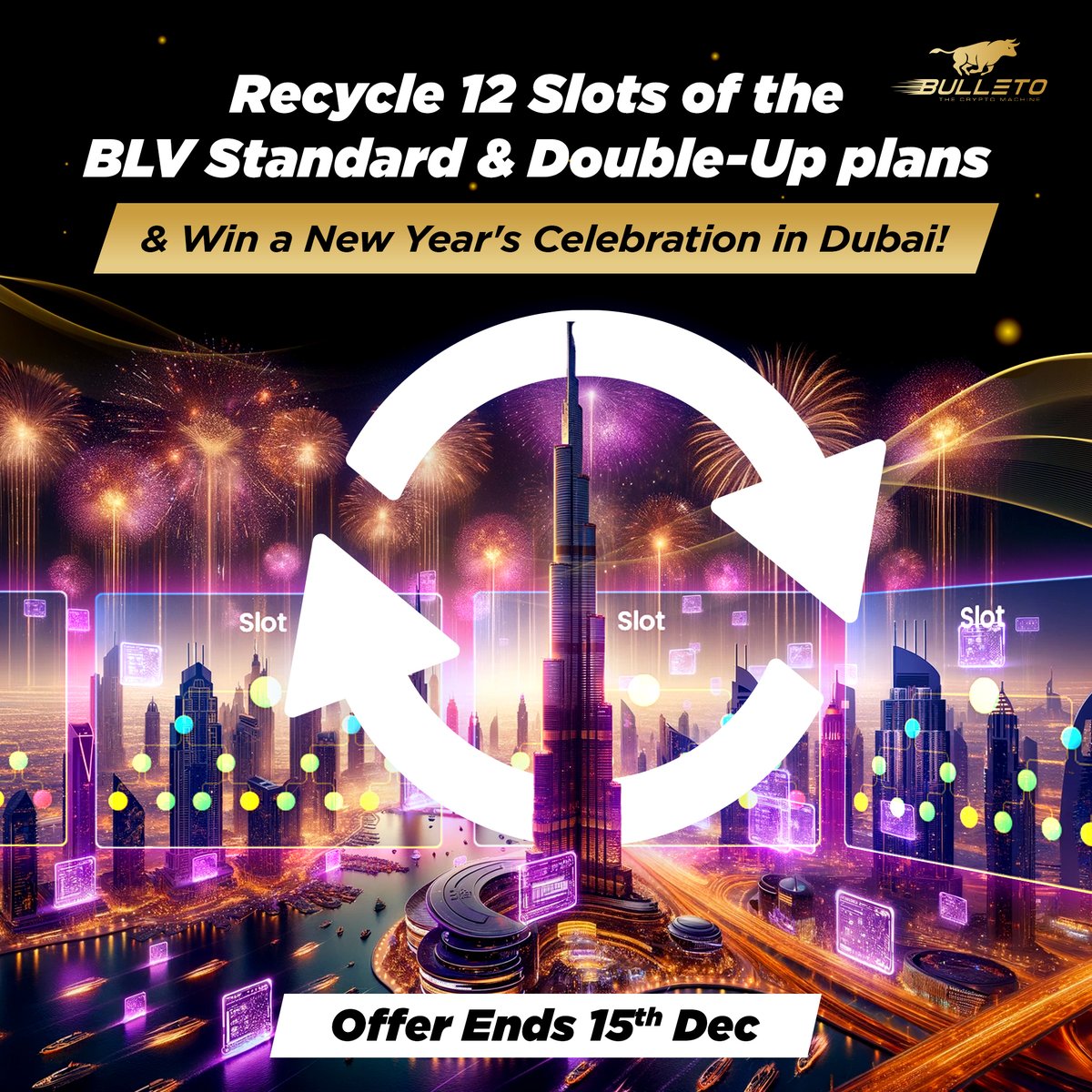 Bulletoofficial's tweet photo. Elevate your game this travel season,
Visit Dubai in style! 🇦🇪

Double up your success with the BLV standard & Double up plans,
Secure your place among the first 1000 qualifiers by December 15th &
stand a chance to win an opulent New Year's celebration in Dubai!

Don't miss out on this exclusive opportunity to win big &
start your New Year in Dubai! 🎆

#BulletoBLVClub #BLVClubLive #BLVCommunity #BLoveToken #BLV #Bulleto #BulletoCommunity #Dubai #UAE #BLVClubDubaitrip #WinDubaiTrip #DubaiTripPromotion #SmartContract #ComatrixPlan #dubaifamilytrip #dxb #dubailife
