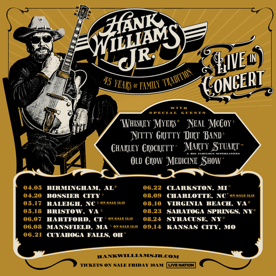 Tickets on sale now! Grab yer tickets while you can 💥 hankjr.com/tour/