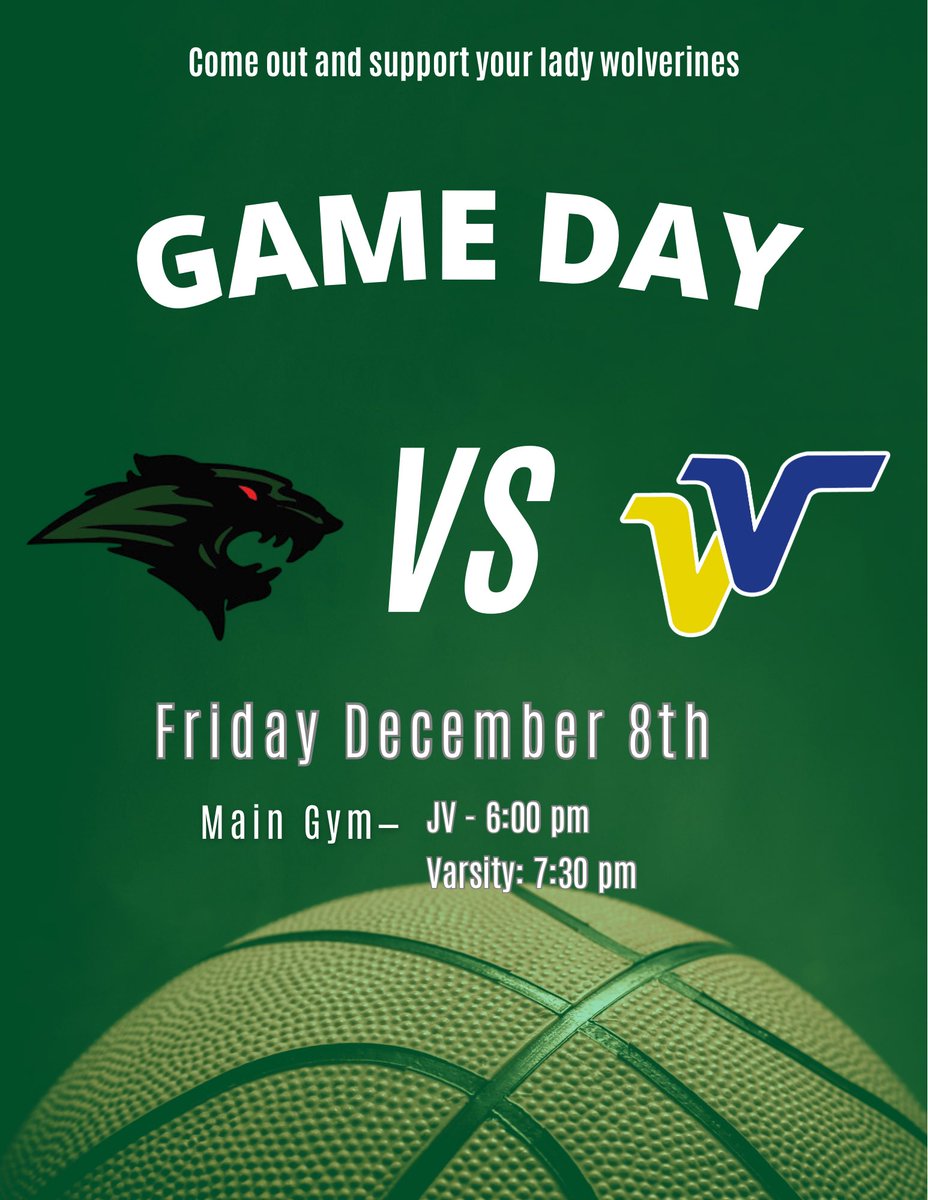 WolverinesHoop's tweet photo. GAME DAY‼️ 
Come out and support your Lady Wolverines home against Valley View. See you there 🏀 #compete https://t.co/F7INGDRcrf