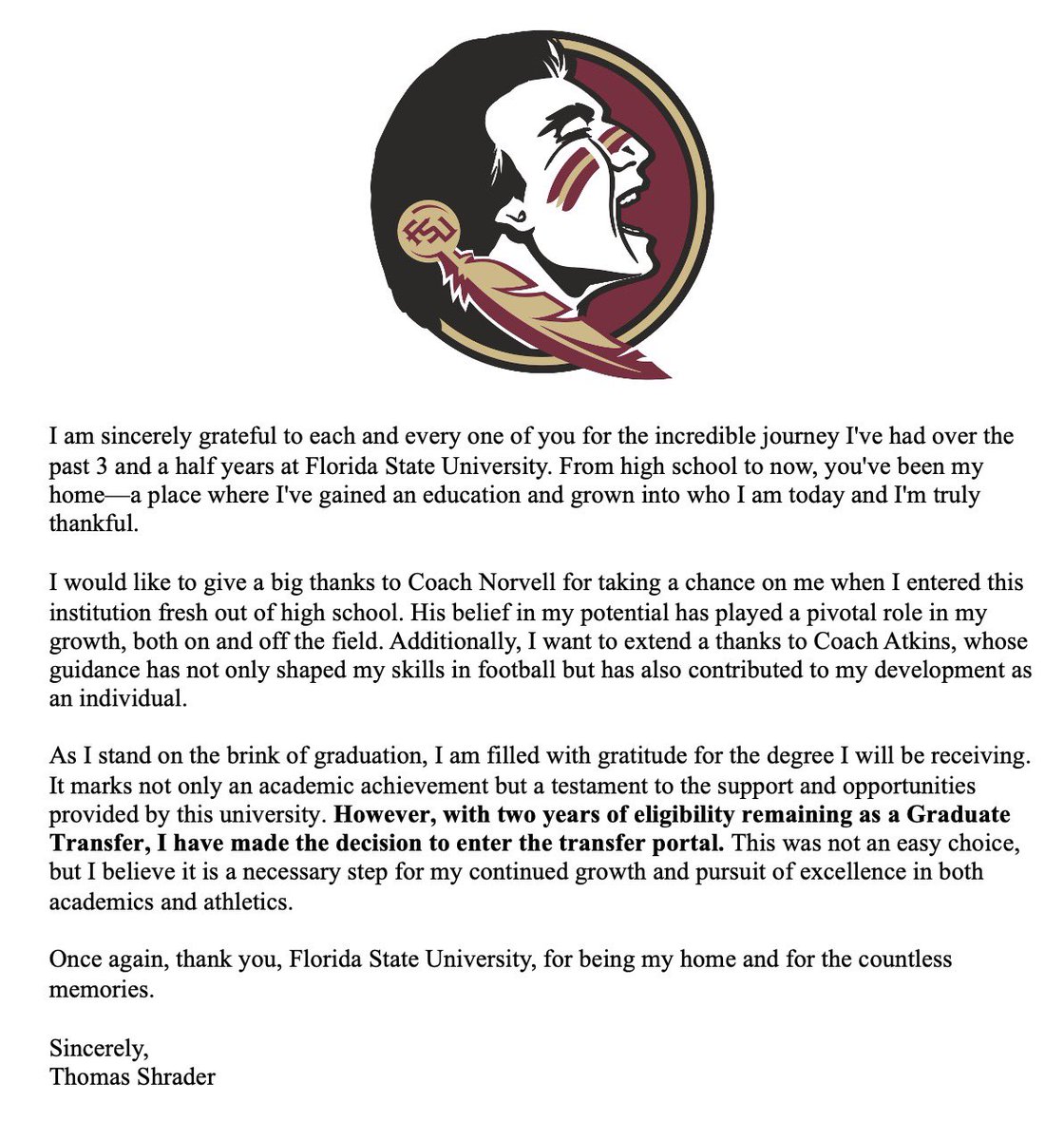 Thank you Florida State!