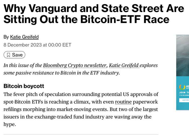 Black_RockBtc's tweet image. I due maggiori compagnie degli investimenti dopo BlackRock, Vanguard e State Street, si sono rifiutati di partecipare alla corsa per un ETF spot su Bitcoin. #CryptoDiscussion #TechInCrypto #BlockchainFuture #DigitalCurrency #CryptoExperts #AltcoinBuzz #CryptoThoughts