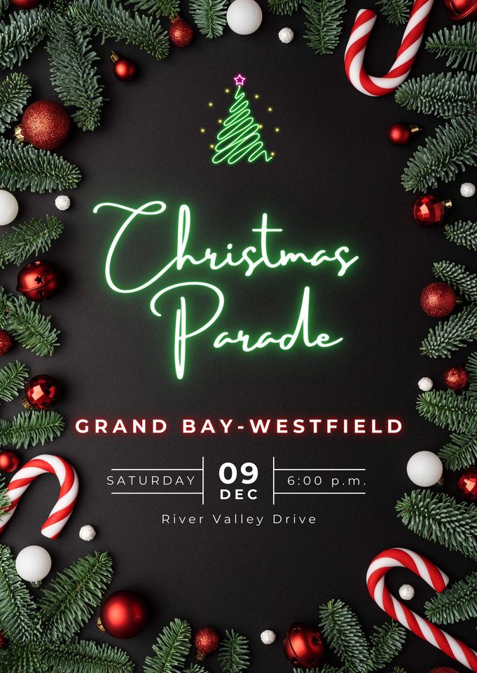 towngbw's tweet image. Grand Bay - Westfield Parade

facebook.com/events/9180277…

🎄 The Grand Bay-Westfield Christmas Parade begins at 6:00 p.m. on Saturday, December 9

See link for details on route - traffic delays are expected

#grandbaywestfield 
#sjtownsbythebay 
#alwaysmovingforward