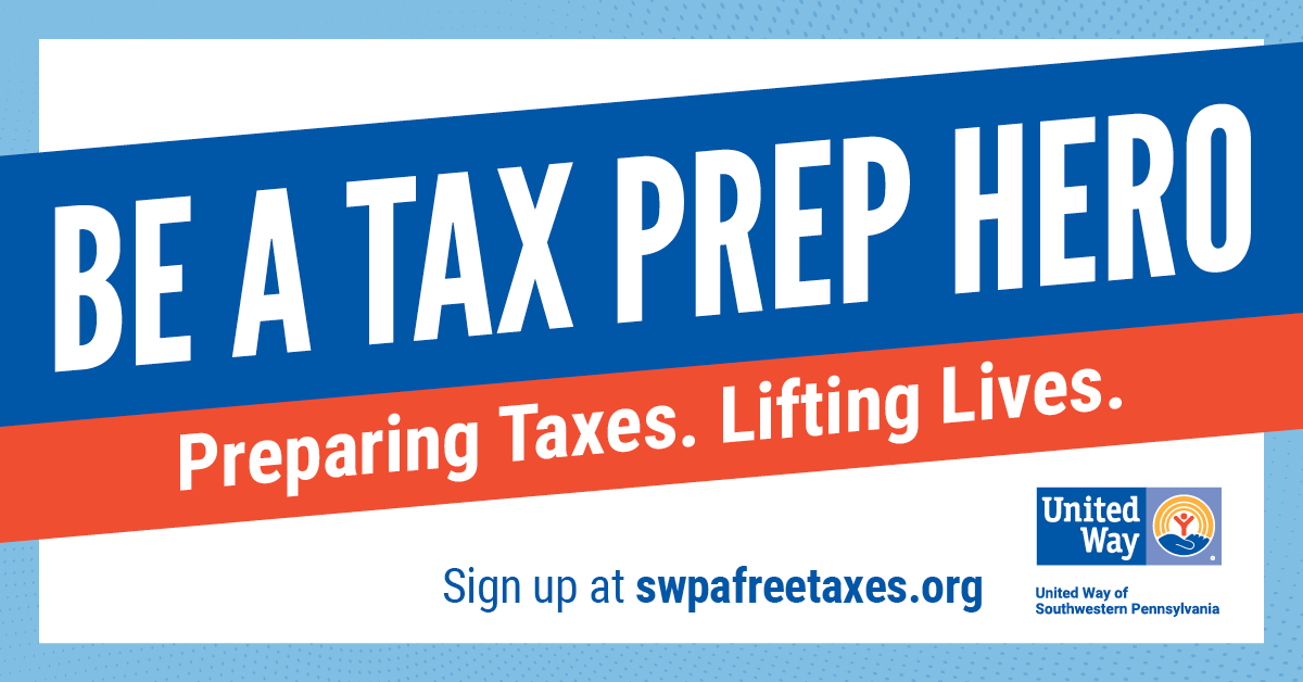 United Way’s #FreeTaxPrep helps families get the most out of their tax returns. We especially need volunteers for our neighbors in Westmoreland County, Natrona Heights, Mon Valley, North Hills, and South Hills. Sign up to volunteer at swpafreetaxes.org. #ChangemakersUnite
