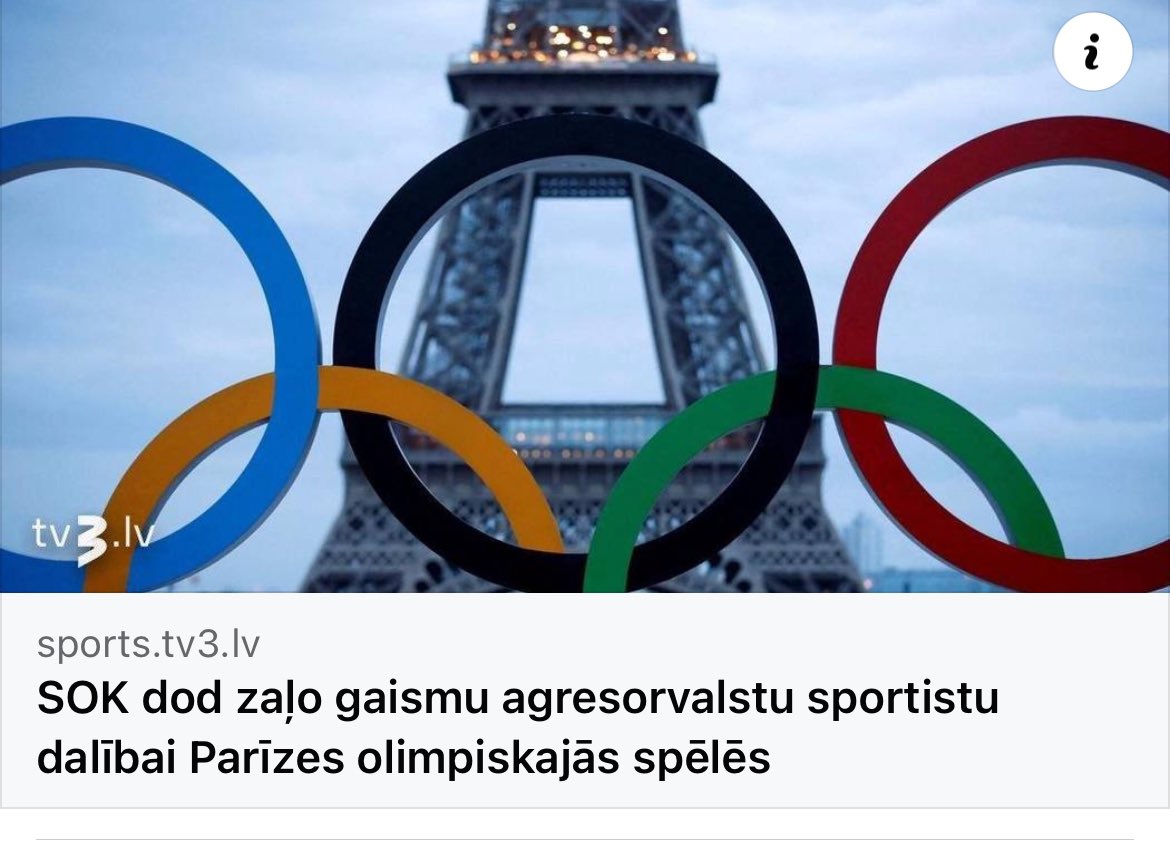 Krieviem masu skepkavības jau ir piedotas. 
Ja Latvijas sportisti tur piedalīsies, esam kara atbalstītāji. Tieši tik vienkārši viss.