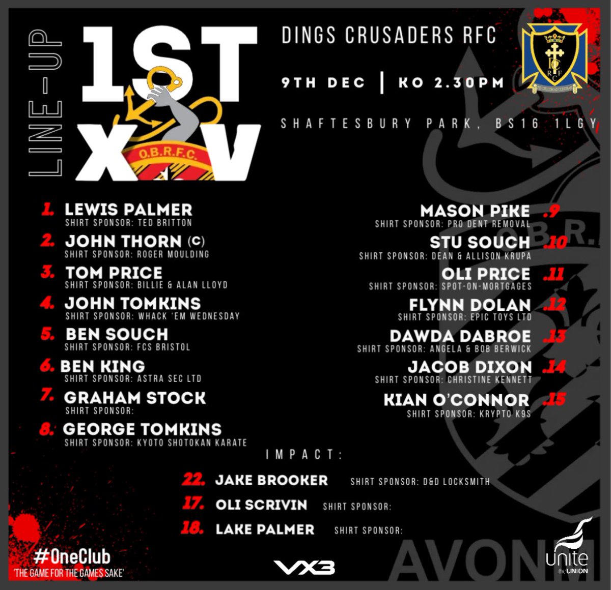 SQUAD ANNOUNCEMENT⤵️ Our 1st XV squad to face @DingsCrusaders … A lot of changes & personnel out of position, lots of injuriesy & unavailabilities causing havoc! ⚫️🔴⚫️ Sadly we are unable to field a 2nd XV Vs @BroadplainRFC due to low numbers. @swsportsnews @GRFUrugby