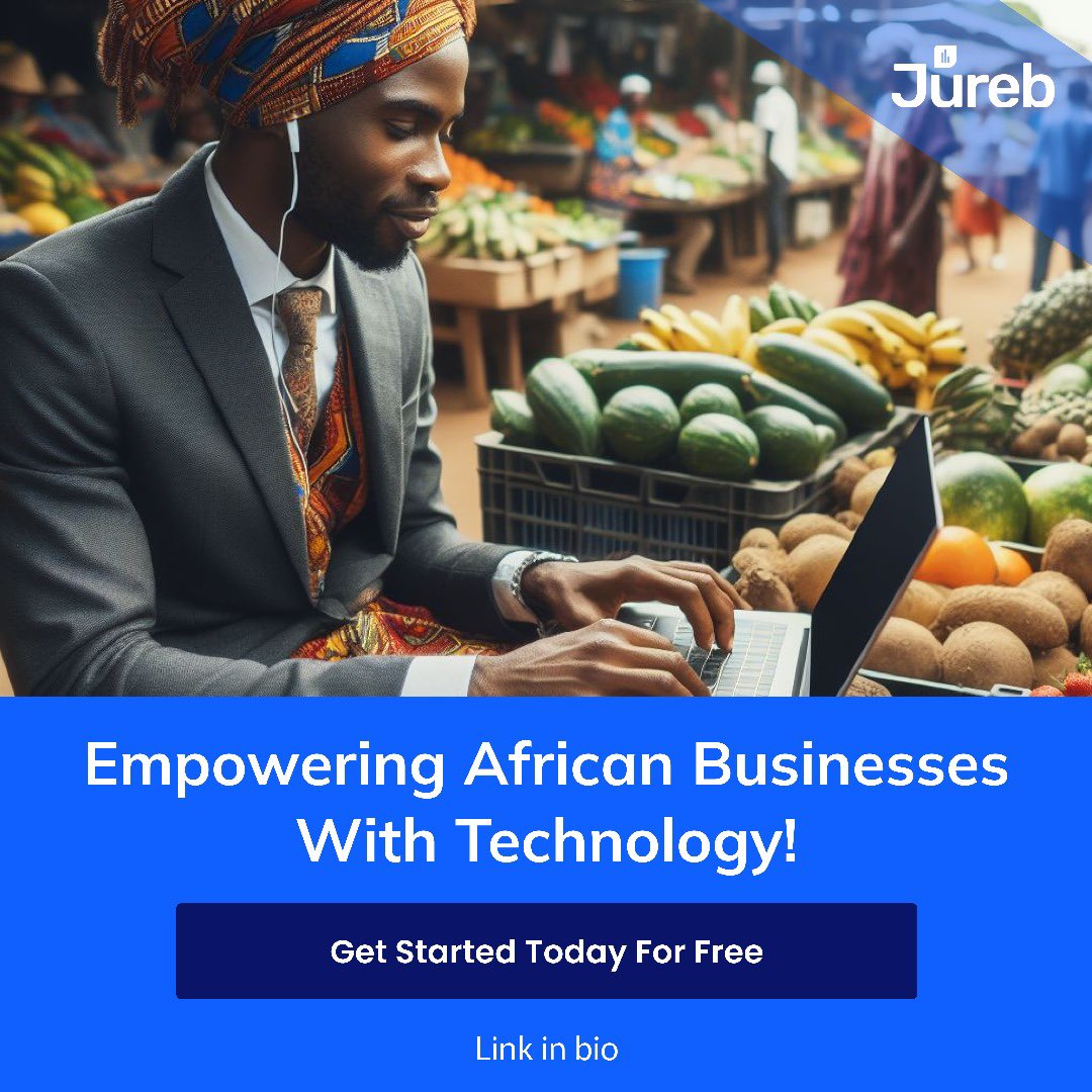 Jureb_Business's tweet photo. Empowering African businesses with technology! JUREB’s SME-focused features are tailored to the unique needs of the African market. Join the digital revolution! 🌍🚀 #AfricanTech #JUREBAdvantage https://t.co/67ShLSTS0V