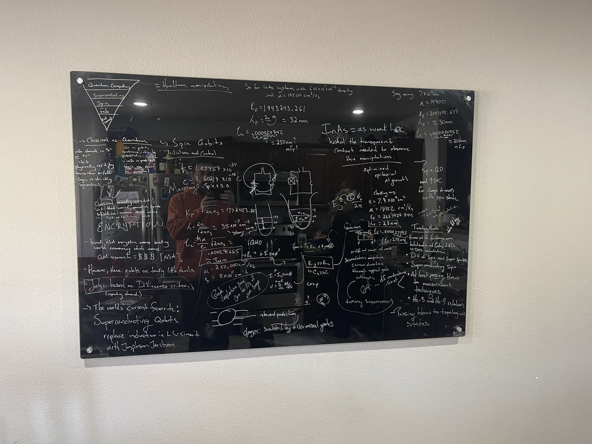 Busy week in the Kirkpatrick/Reynolds house, as my wife passed her comprehensive exams! She is studying quantum physics (I know…way smarter than me…). Here’s our kitchen blackboard she used for prep!