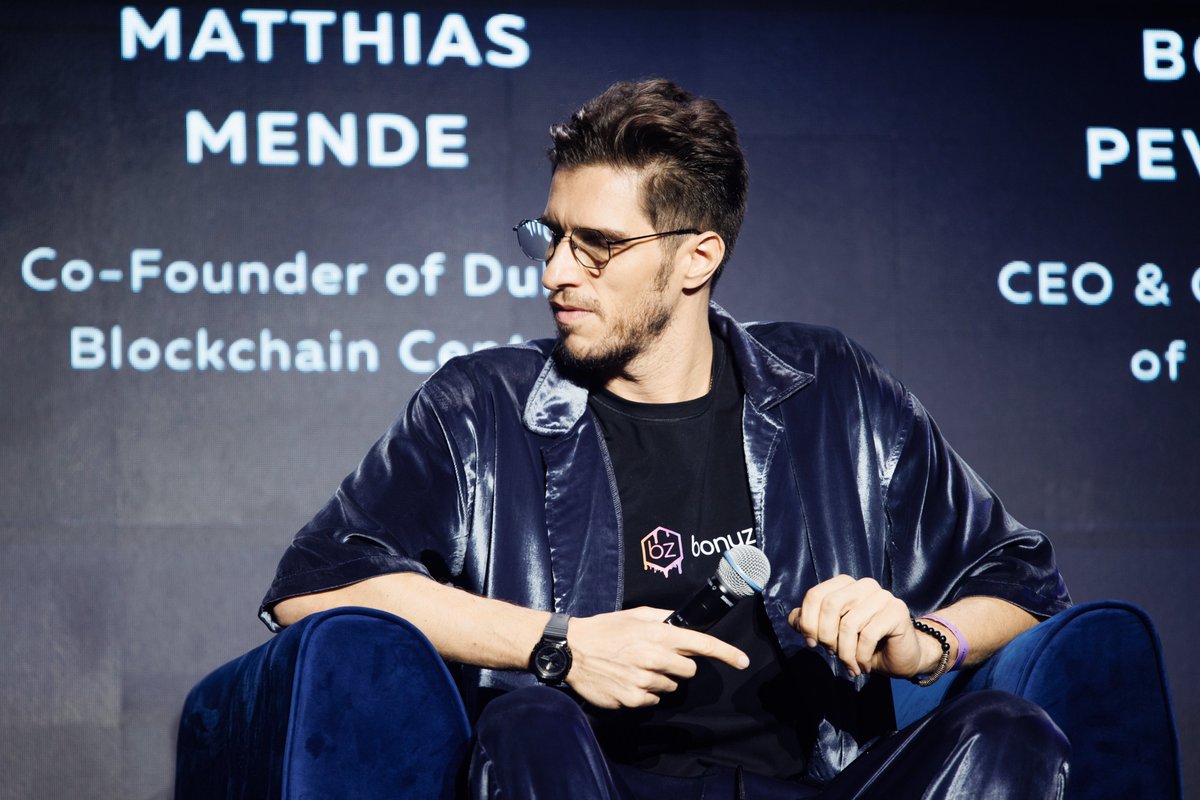 BlLife_Forum's tweet image. 📸 @MendeMatthias – crypto influencer, co-founder of the Dubai Blockchain Center, and CEO/founder of @BonuzMarket, captured at #BlockchainLife2023.