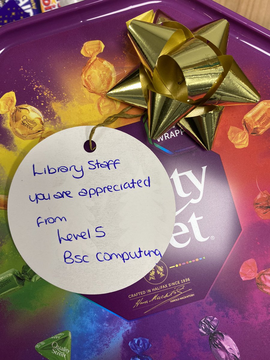 Always nice to know that all the support we offer students is appreciated 😊🍫. 
Quality Support = Quality Street #appreciated #chocolate