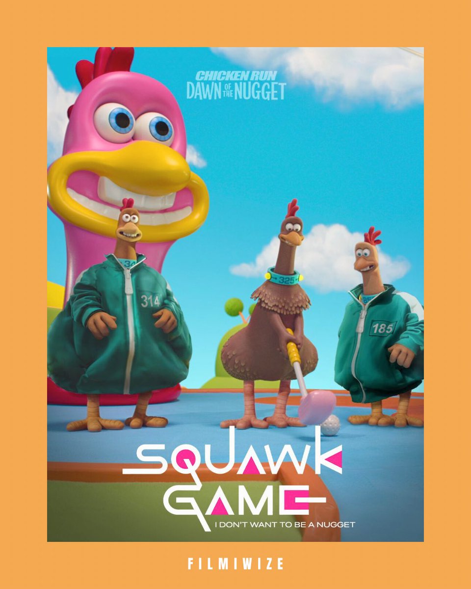 Feathers, games, and thrills collide! 🐔

Check out the squawk-tastic new ‘Squid Game’-inspired poster for ‘CHICKEN RUN 2.’ 

The fowl play continues with a twist! 🌟🍿

#chickenrun #chickenrun2 #squidgame #squidgamenetflix #squidgameedit #squidgames #squidgamefanart #netflix