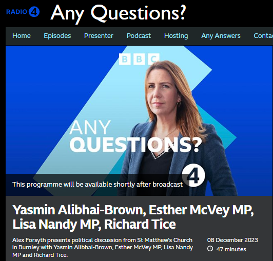Hi @BBC. I have a question: Why is Richard Tice, who has his own show on GB 'News', & leads a party with ZERO MPs, being platformed on a flagship @BBCPolitics show (#bbcaq) AGAIN? He's been on #bbcqt FIVE times, & his partner Isabel Oakeshott, 15 times. WHO CHOOSES THE GUESTS?
