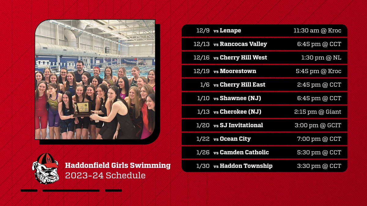 HMHSathletics's tweet photo. Girls Swimming 23-24 season schedule https://t.co/HH2p4LxLOm