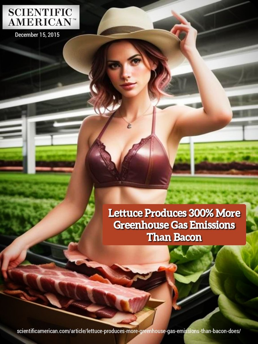 Science Says....

⚠️ TRIGGER WARNING ⚠️

🔸Eat Bacon Instead Of Lettuce

🥓 ✅
🥬 ❌

🤤

cc: @GretaThunberg @WeDontHaveTime @Veganella_ @veganfuture @TheVeganSociety @IowaPork @usmeat_jp @peta @veganoutreach @CanadaPork @USPorkCenter