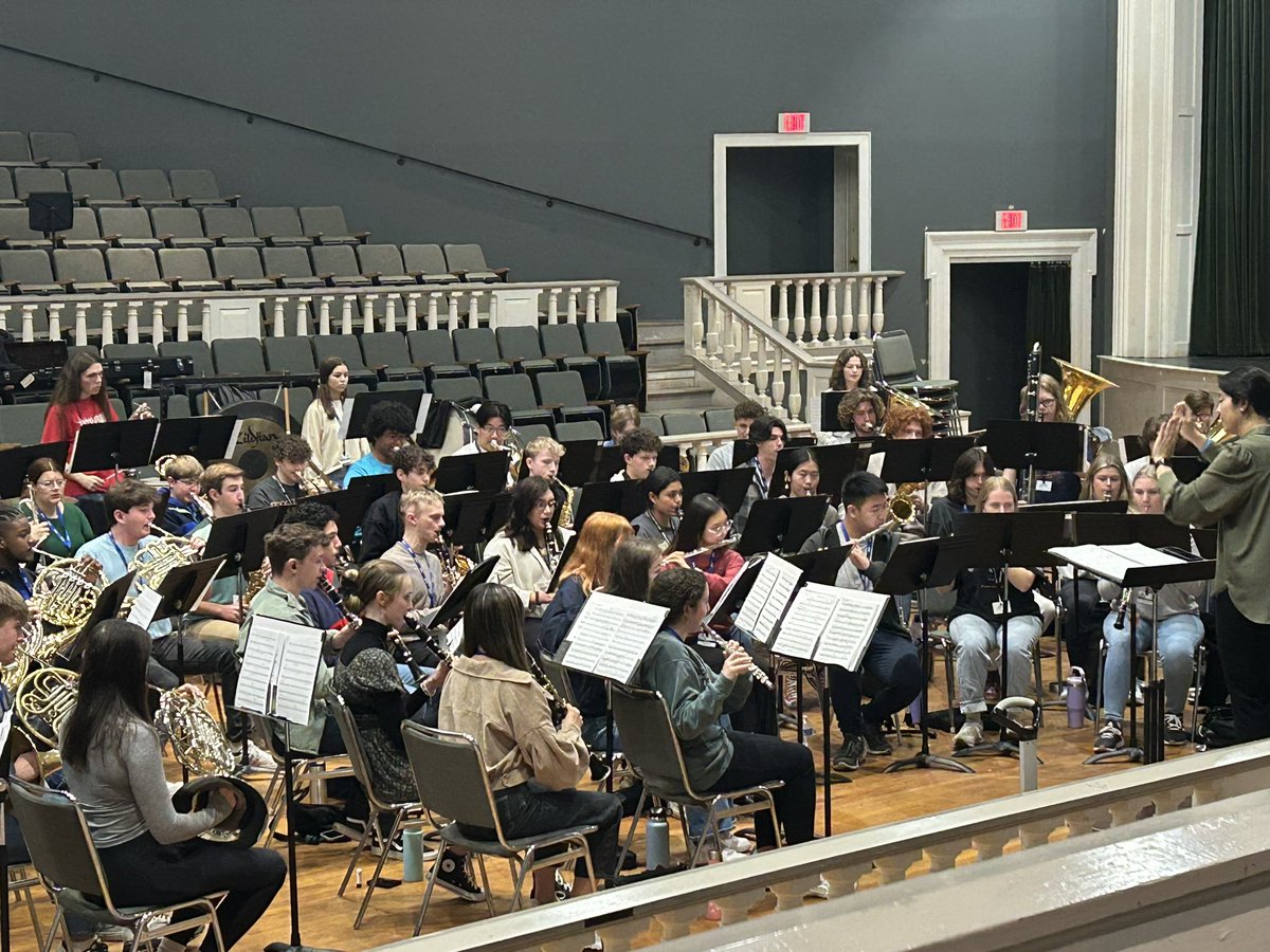 Jimin Kim, Mirae Nishikawa and Margaret Ann Sullivan rehearsing with the Mississippi All-State Band. <a href="/Starkville_High/">Starkville High School 🐝</a>