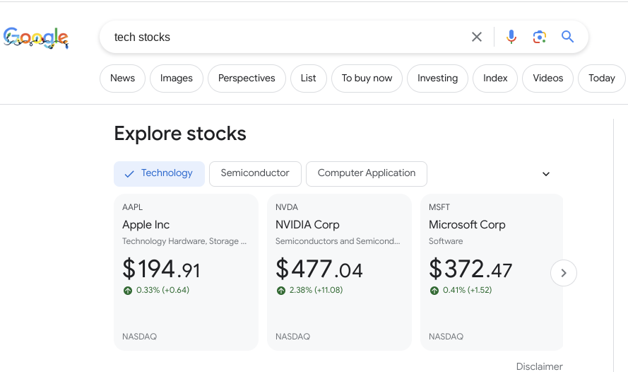 Excited to launch our first investing exploration feature to Search!  What-2-Invest lets you explore stocks by sector and provides a foundation for more powerful, expressive exploration in the future
