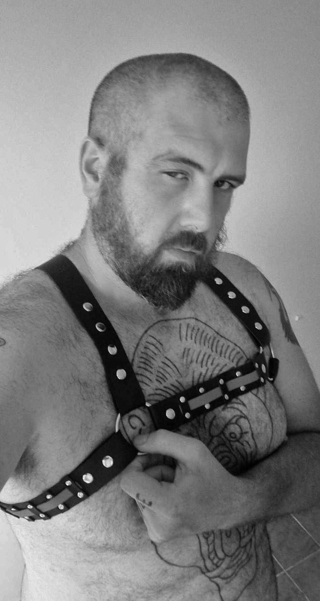 HornyscotmanWA's tweet photo. Do like harness, do like black white or normal. This world being #bearscots world but still learning guys likes and dislikes. I know not everyone fan of this but main reason for a upcoming events or photography event or even photo shoots. Let me know what like see future please. https://t.co/TtuMSVFnXe