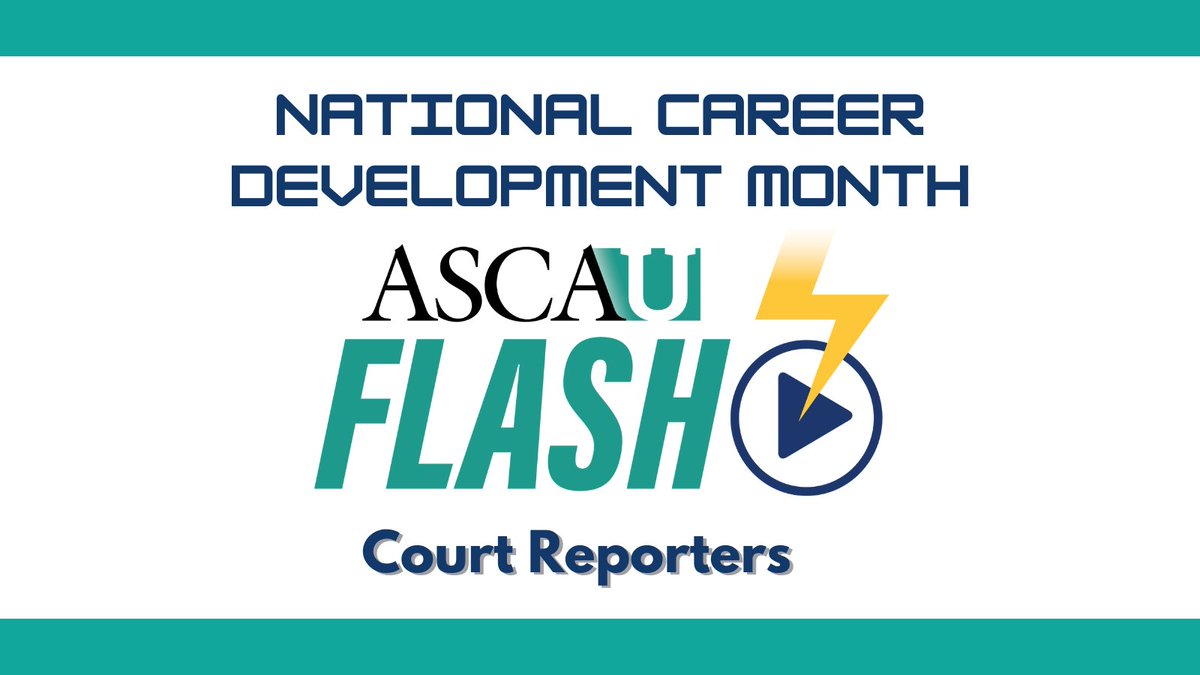 #ASCAUflash from <a href="/NCRA/">National Court Reporters Association</a> for #CareerDevelopmentMonth: Court Reporters
bit.ly/47ZpyDU
