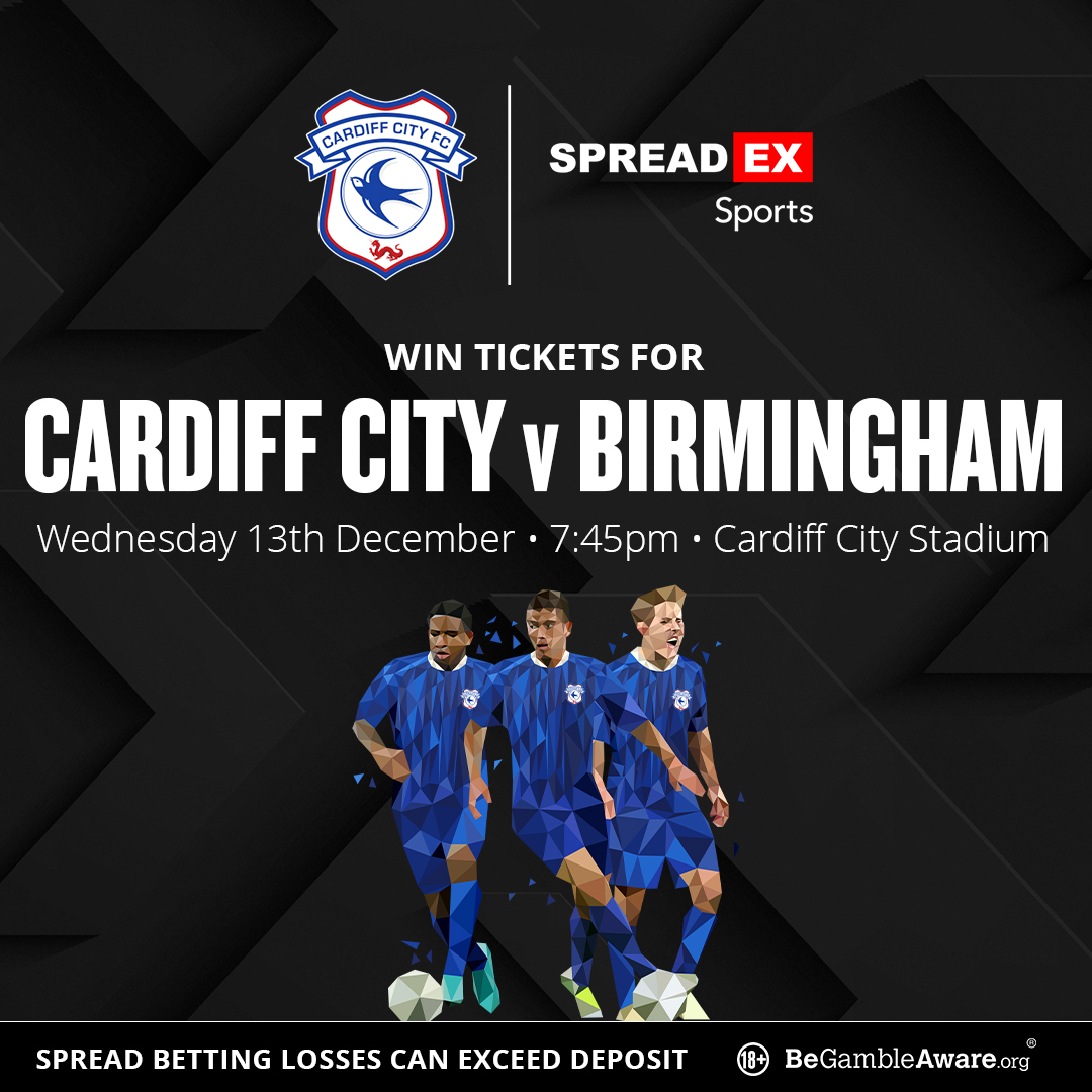 Spreadex Sports (@spreadexsport) on Twitter photo 🚨Competition Time🚨
How do you fancy the chance to win tickets to <a href="/CardiffCityFC/">Cardiff City FC</a> 🆚 Birmingham City?!🎟️
For the chance to win🥇
1⃣ Follow us + Repost this post♻️
2⃣ Enter your details in the entry form below⤵️
spreadex.com/cardiffga
TS&C's Apply🔞 🚨Competition Time🚨
How do you fancy the chance to win tickets to <a href="/CardiffCityFC/">Cardiff City FC</a> 🆚 Birmingham City?!🎟️
For the chance to win🥇
1⃣ Follow us + Repost this post♻️
2⃣ Enter your details in the entry form below⤵️
spreadex.com/cardiffga
TS&C's Apply🔞