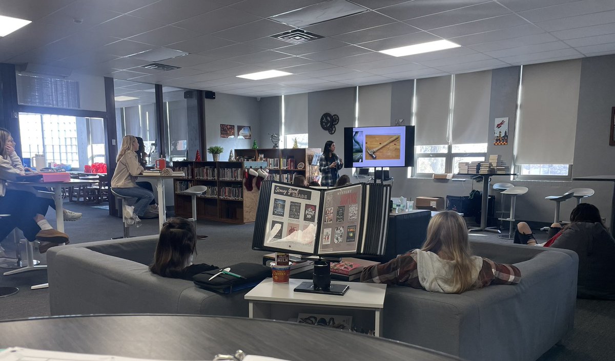 Our students are excited to learn from best selling young adult author <a href="/MindyMcGinnis/">Mindy McGinnis</a> today.  #redbud132