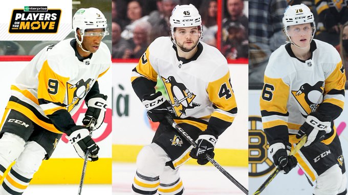 Photo of Marc Johnstone, Jonathan Gruden, and Valtteri Puustinen with Players on the Move logo in the top left side.