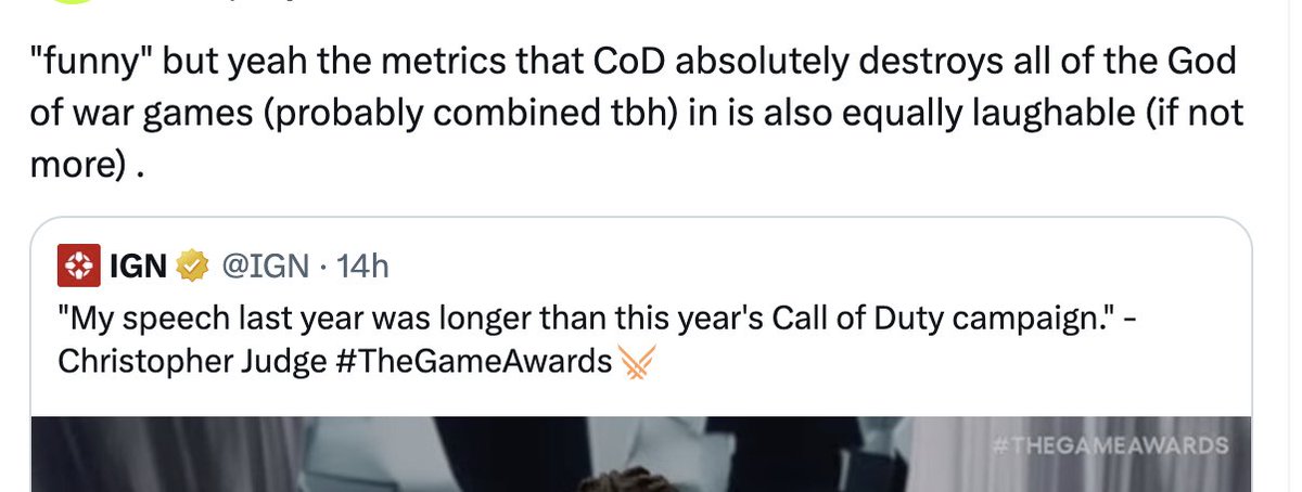 Christopher Judge jokes his TGA speech was longer than CoD's campaign - Dot  Esports