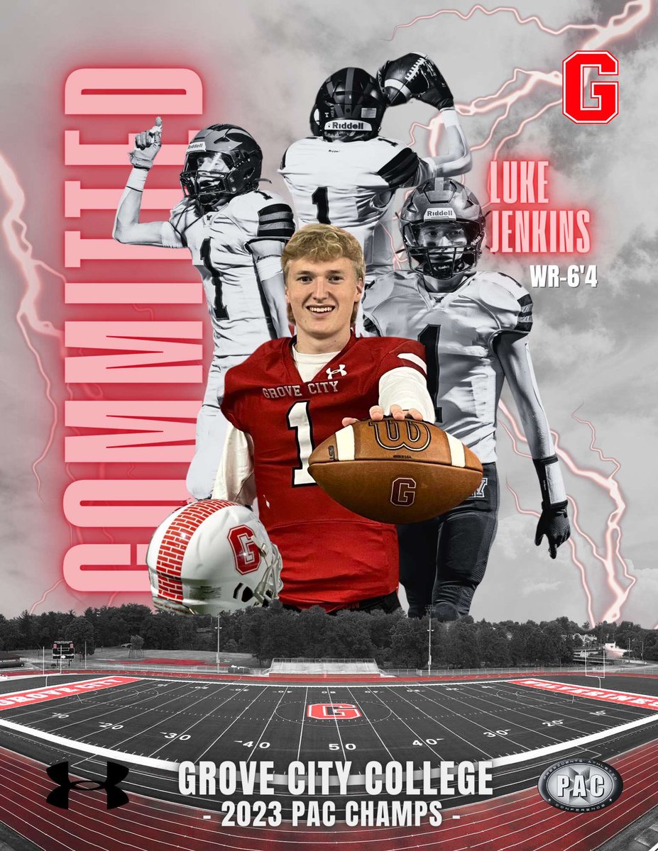 After much consideration, I’m blessed to announce I will be committing to @GCC_FB! Thank you @CoachDanVogt, @CoachBaney, and @CoachDiDonato for the opportunity! 🔴⚪️#brickbybrick @barlow_coach @MattGriffis16 @WGroveFootball1