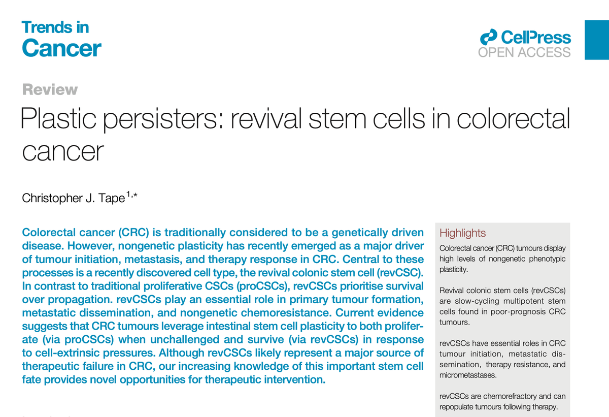Chris Tape (@christophertape) on Twitter photo Excited to share a new <a href="/trendscancer/">Trends in Cancer</a> review: ‘Plastic Persisters: Revival Stem Cells in Colorectal Cancer’. (1/9)
cell.com/trends/cancer/… Excited to share a new <a href="/trendscancer/">Trends in Cancer</a> review: ‘Plastic Persisters: Revival Stem Cells in Colorectal Cancer’. (1/9)
cell.com/trends/cancer/…