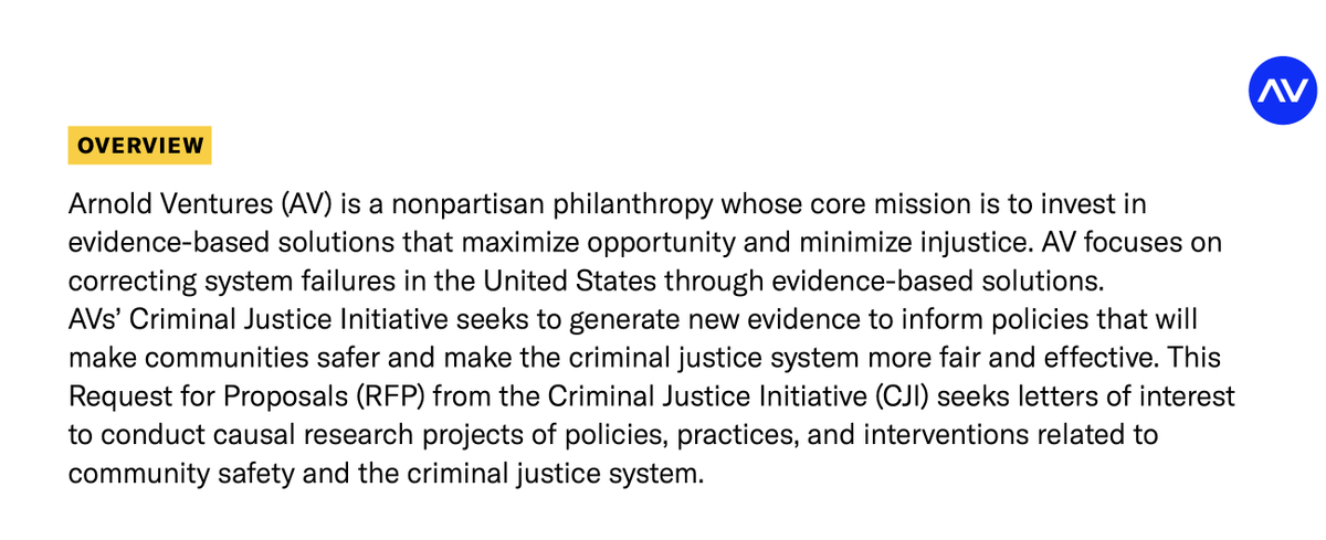 Here it is! Our new @Arnold_Ventures standing RFP for causal research proposals! This replaces our previous practice of invite-only submissions for most research. Please RT and share with your networks, including PhD students. craftmediabucket.s3.amazonaws.com/uploads/Causua…