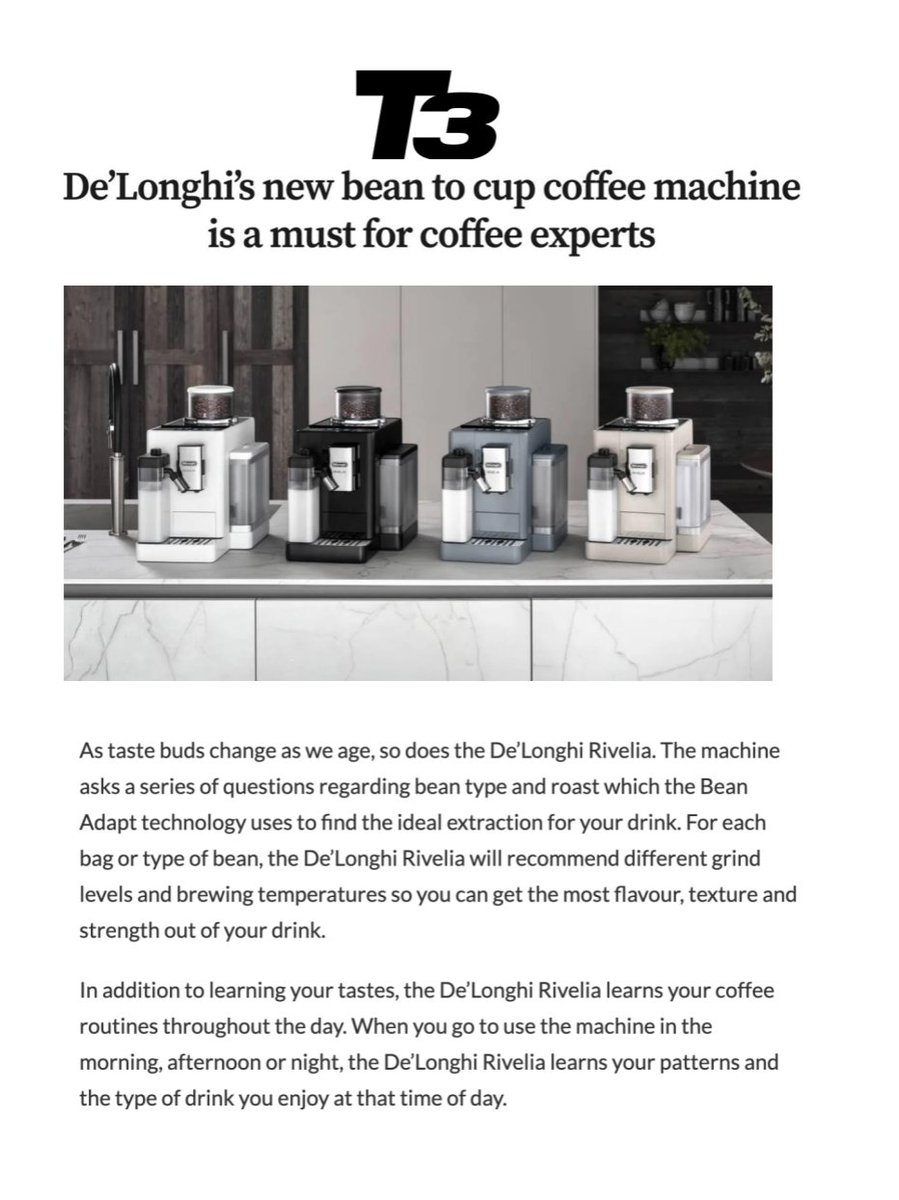 Just a small selection of the top-tier press coverage for our <a href="/DeLonghiUK/">Delonghi</a> Rivelia PR launch ⬇️

<a href="/EveningStandard/">nope s</a> <a href="/T3dotcom/">T3.com</a> <a href="/Forbes/">Forbes</a> 😎