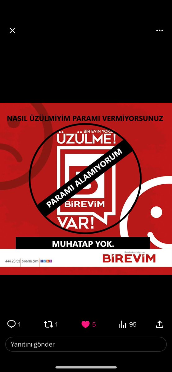 #birevimmagdurlarınsesiduyulsun
#BDDKLisanslıBirevim #BirevimMağdurları #BDDK #BirlikteMümkün #BirlikteKolay #TasarrufFinansmanı       @BDDKResmi @Aliyerlikaya @foxhaber @selçuktepeli @ismailküçükkaya @TC_icisleri @Tcbestepe @birevim @Sahapkavcıoglu