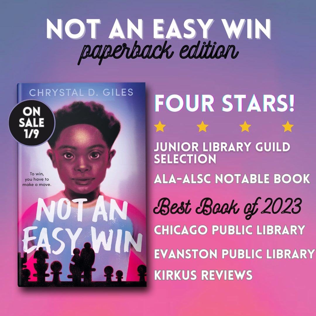 The paperback edition of NOT AN EASY WIN releases in one month, on 1/9! I’m excited for it to be available in this more accessible format. This edition will also include discussion questions, which makes it great for in-depth classroom learning. @RHCBEducators @randomhousekids