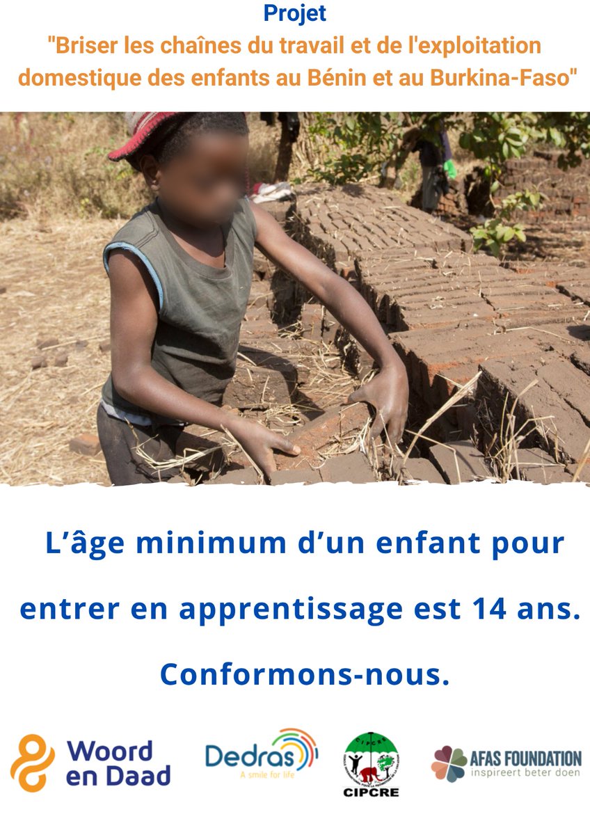 EugeneDeguenon's tweet photo. Campagne "15 Jours d'Activisme" : Stop au Travail des Enfants !
L’âge minimum d’un enfant pour entrer en apprentissage est 14 ans. Chers parents conformons-nous.
@CipcreB
#bctedebenin
#Dedras
#CIPCREBENIN https://t.co/t5wUNi0Vnb