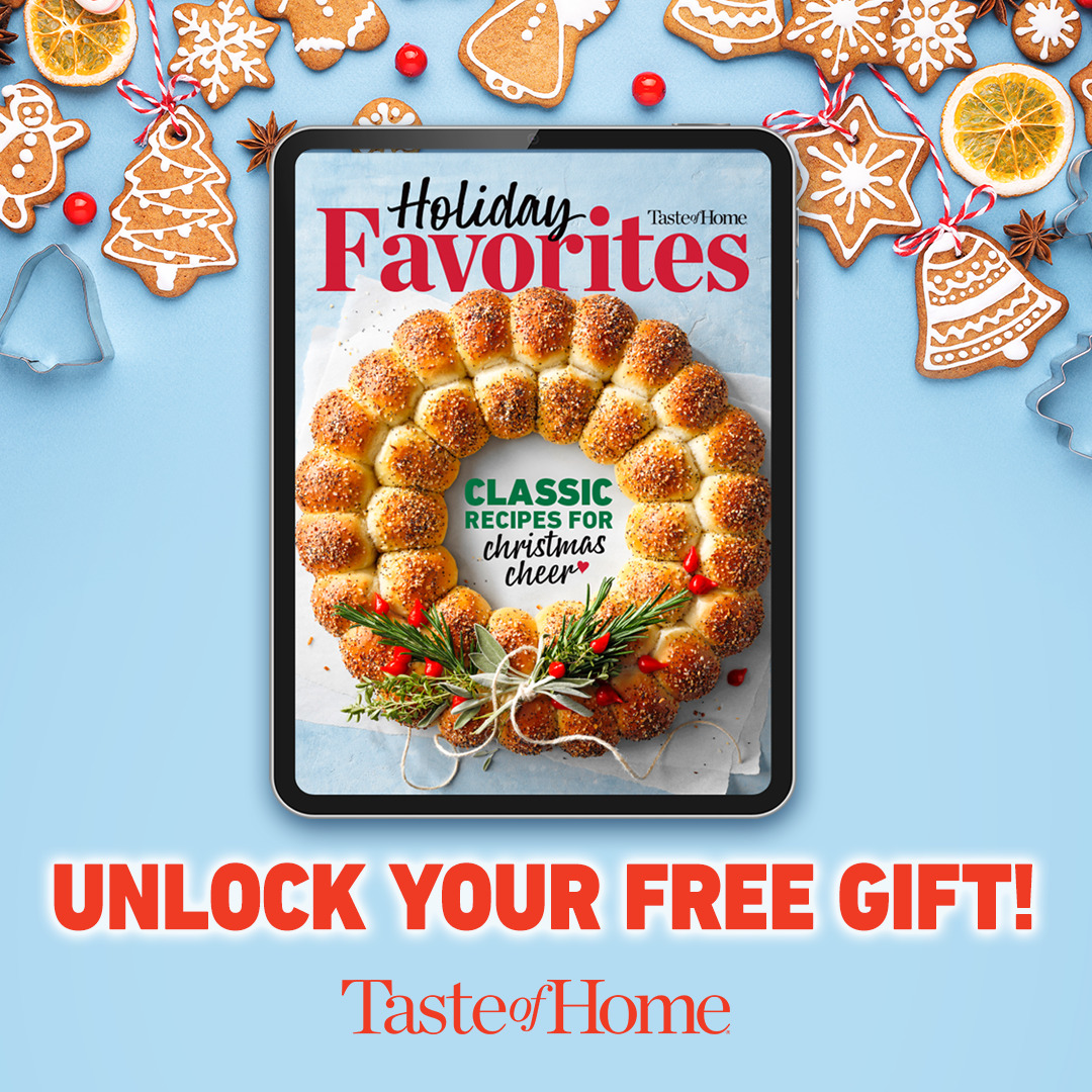 Make time today to grab our exclusive eBook that includes 30+ “Taste of Home Holiday Favorites,” ranging from appetizers to desserts, sides, entrees, and drinks in between! Only when you sign up at tasteofhome.com/holiday-favori… @ThetaDrop @Theta_Network